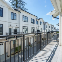 Modern townhouse exterior siding work Townhouse exterior with modern siding